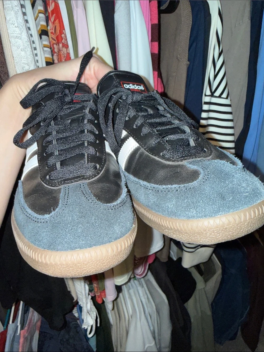 adidas Samba Black, White & Brown Gum Sole Sneakers